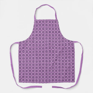Vintage Boho Purple Geometric Floral Pattern Apron