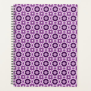 Vintage Boho Purple Geometric Floral Pattern Planner