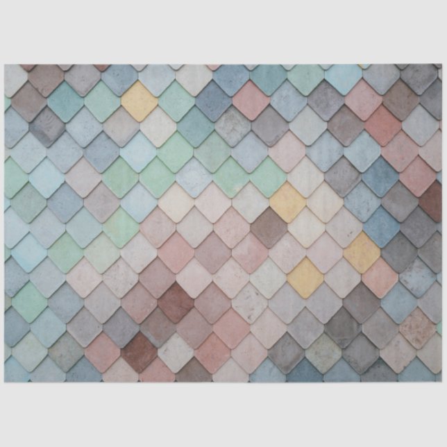 Vintage Boho Rustic Retro Colourful Decoupage Tissue Paper (Front)