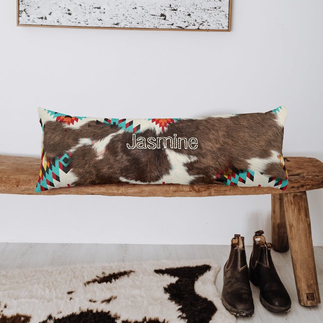 Vintage Boho Rustic South Western Cowhide Body Cushion (Creator Uploaded)