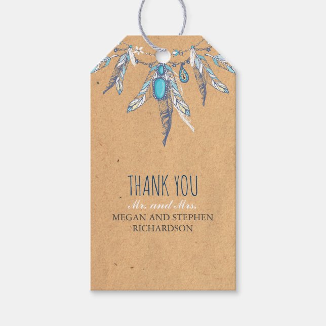 vintage boho wedding gift tags (Front)