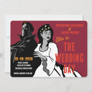 Vintage Bold Movie Monster Wedding Invitation