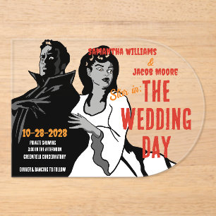 Vintage Bold Movie Monster Wedding Invitation