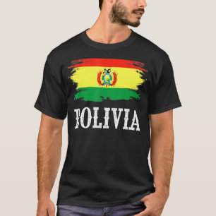 Vintage Bolivia Flag I Love Bolivia T-Shirt