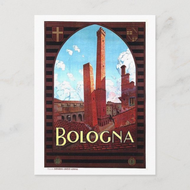 Vintage Bologna Italy Travel Postcard (Front)