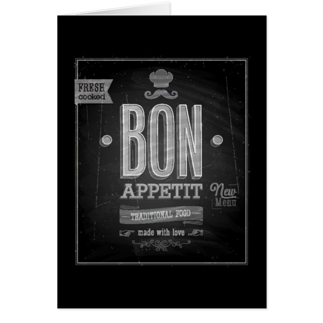 Vintage Bon Appetit Poster - Chalkboard (Front)