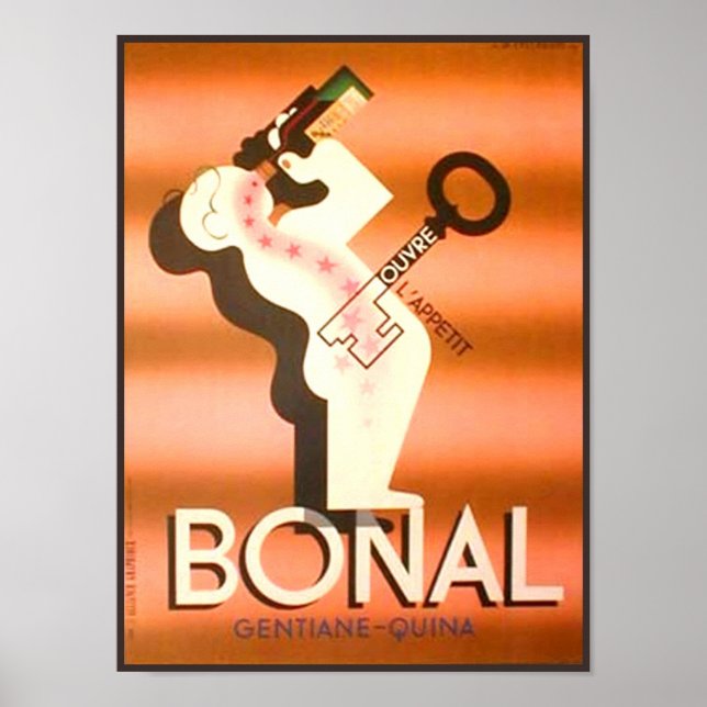 Vintage Bonal Gentiane Quina Poster (Front)