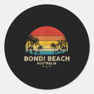 Vintage Bondi Beach - Australia Beach Souvenir  Classic Round Sticker