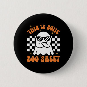 Vintage Boo Funny Halloween Ghost This Is Hallowee 6 Cm Round Badge