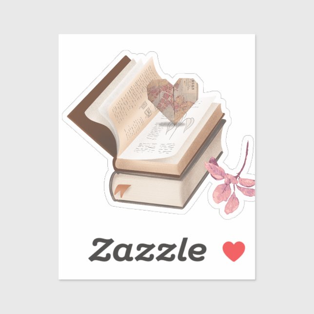  Vintage Book Aesthetic with Heart Map & Botanical (Sheet)