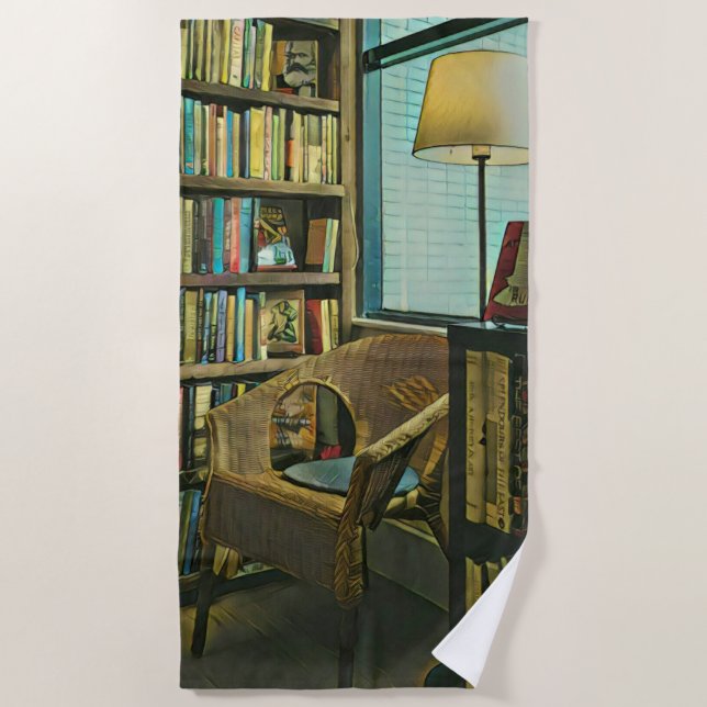 Vintage book artwork beach towel (Front)