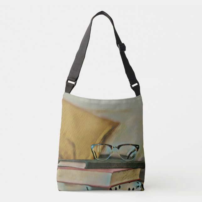 Vintage book artwork crossbody bag (Front)