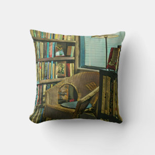 Vintage book artwork cushion