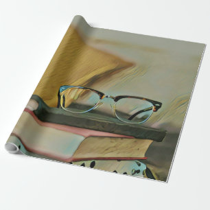 Vintage book artwork wrapping paper