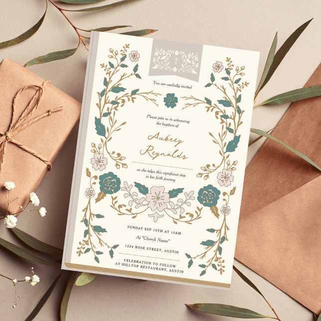 Vintage Book Baptism Invitation (Creator Uploaded)