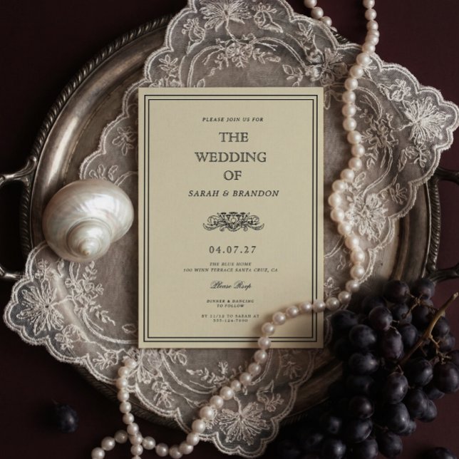 Vintage Book Classic Wedding Invitation (Creator Uploaded)
