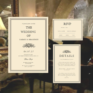 Vintage Book Classic Wedding Invitation