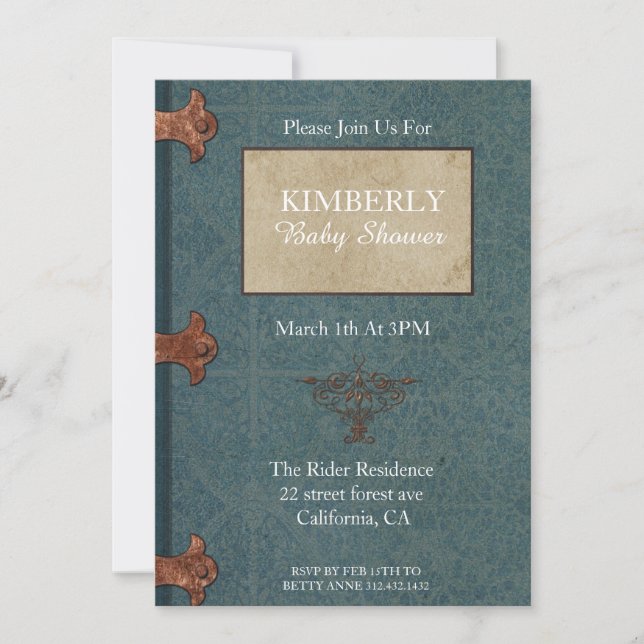 Vintage Book Cover Baby Shower Invitations (Front)