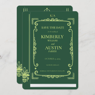 Vintage Book Cover   Book Theme Save the Date Invitation