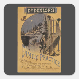 Vintage Book Cover Doctor Dunlop's Family Practice Square Sticker