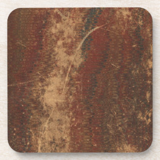Vintage book cover, retro faux leather bound coaster