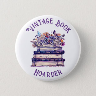 Vintage Book Hoarder 6 Cm Round Badge