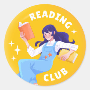 Vintage Book Lover book club vibes book Lover Classic Round Sticker