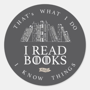 Vintage Book Lover Reading Quote Design Classic Round Sticker