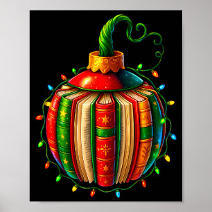 Vintage Book Ornament Christmas Librarians Bookwor Poster