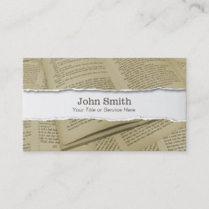 Vintage Book Pages Ripped Paper Business Cards