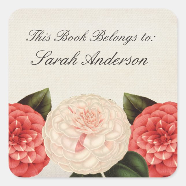 Vintage Book plate Stickers This Book Belongs To (Front)