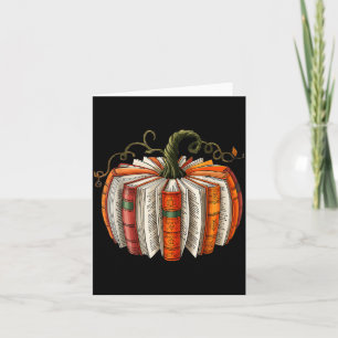 Vintage Book Pumpkin Autumn Fall Librarians Bookwo Card