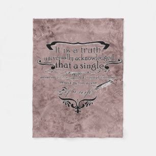 Vintage Book Quote Fleece Blanket