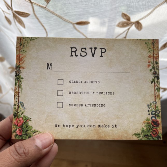 Vintage Book Secret Garden RSVP Card (Creator Uploaded)