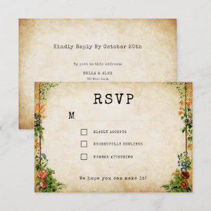 Vintage Book Secret Garden RSVP Card