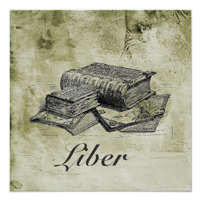 Vintage Book Stack Poster (Front)