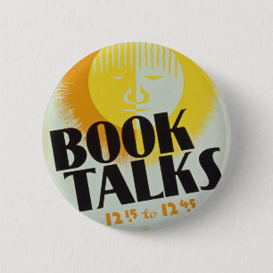 Vintage "Book Talks" Badge