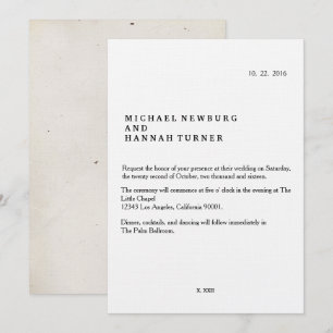 Vintage book wedding invitation