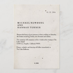 Vintage book wedding invitation