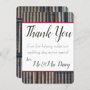 Vintage Bookcase Thank You Card