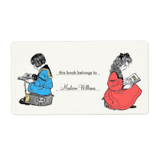 Vintage Bookplate Personalised Book Label