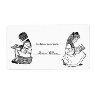 Vintage Bookplate Personalised Book Label