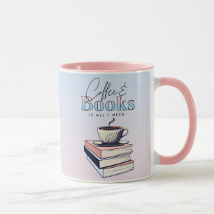 Vintage Books and Coffee is All I Need Mug