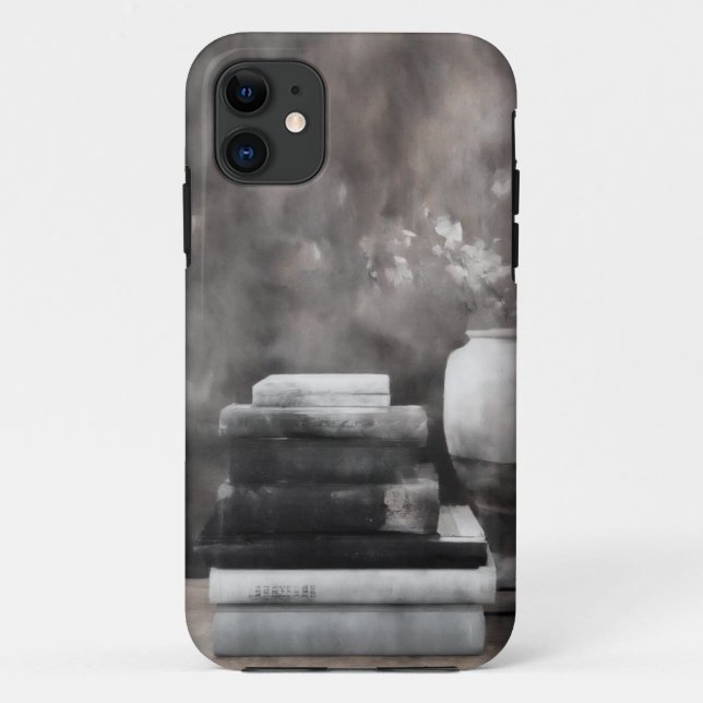 Vintage Books and Flowers Aesthetic Mobile Case (Back)