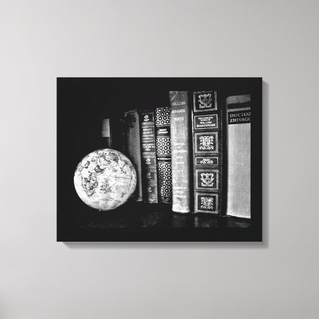 Vintage Books and Globe  Canvas Print (Front)
