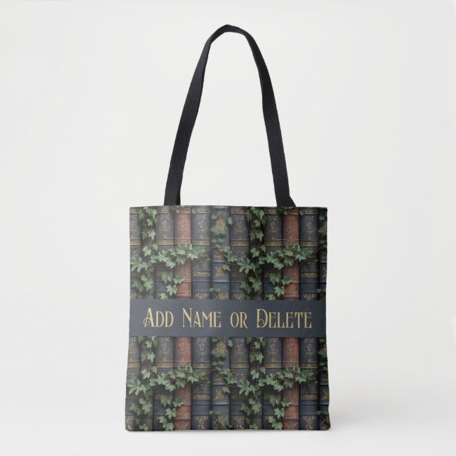 Vintage Books and Ivy Tote Bag (Front)
