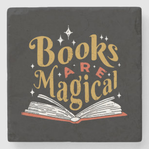 Vintage Books Are Magical Stone Coaster