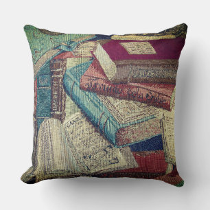 Vintage Books Background  Cushion