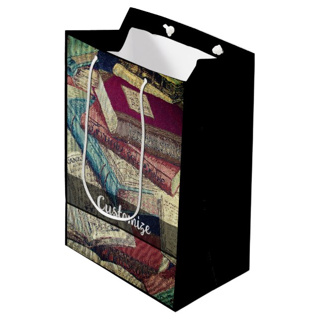 Vintage Books Background  Medium Gift Bag (Front Angled)