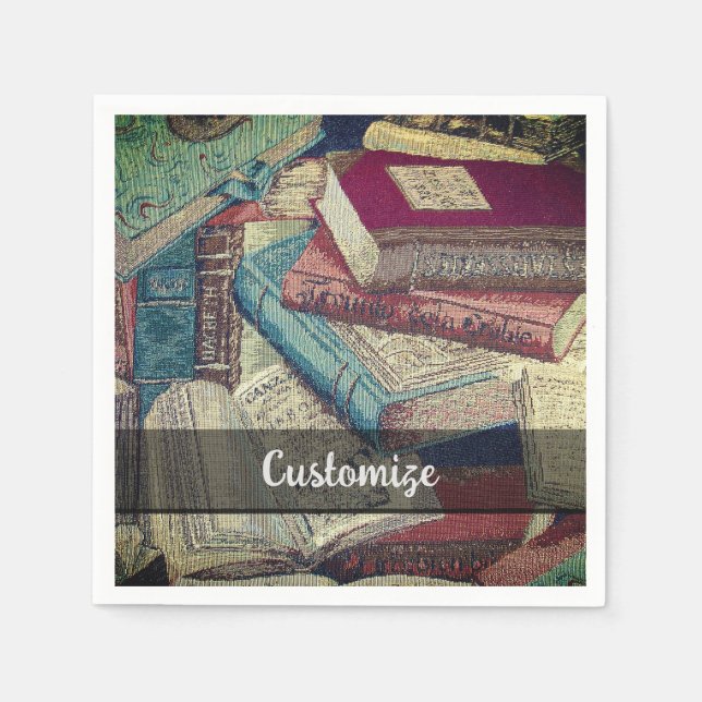 Vintage Books Background  Napkin (Front)